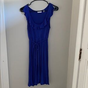 Scoop neck blue dress